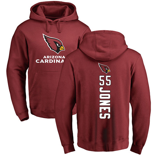 Arizona Cardinals Men Maroon Chandler Jones Backer NFL Football #55 Pullover Hoodie Sweatshirts